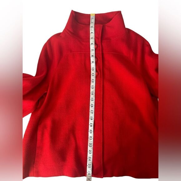 Randy Kemper wool blend red three button jacket NWT size 12 pockets 3/4 Sleeves - Picture 9 of 13